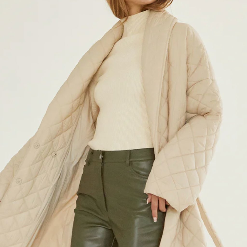 Aveline Quilted Puffer Wrap Coat